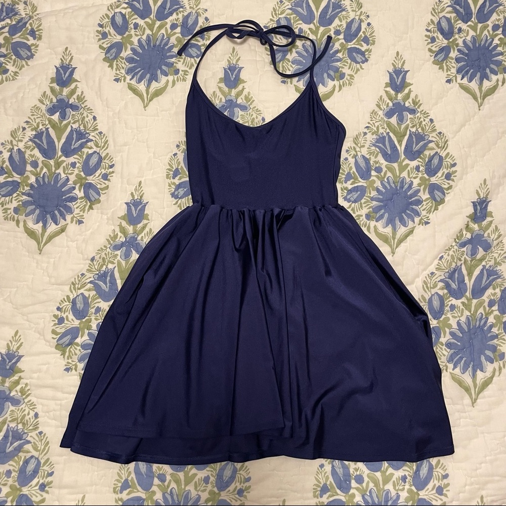 AMERICAN APPAREL blue halter dress. Size small.